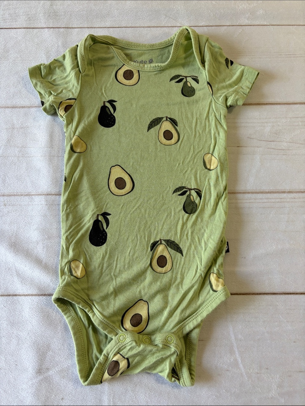 Kyte Baby Light Green Avocado Print One-Piece Bodysuit